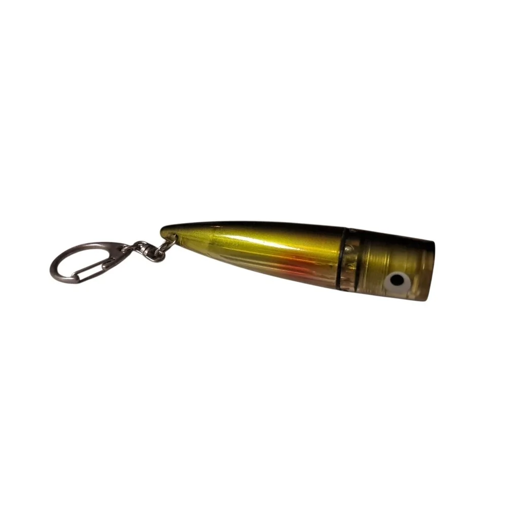 Fishing Lure Flashlight Keychain Key Ring Tested Works